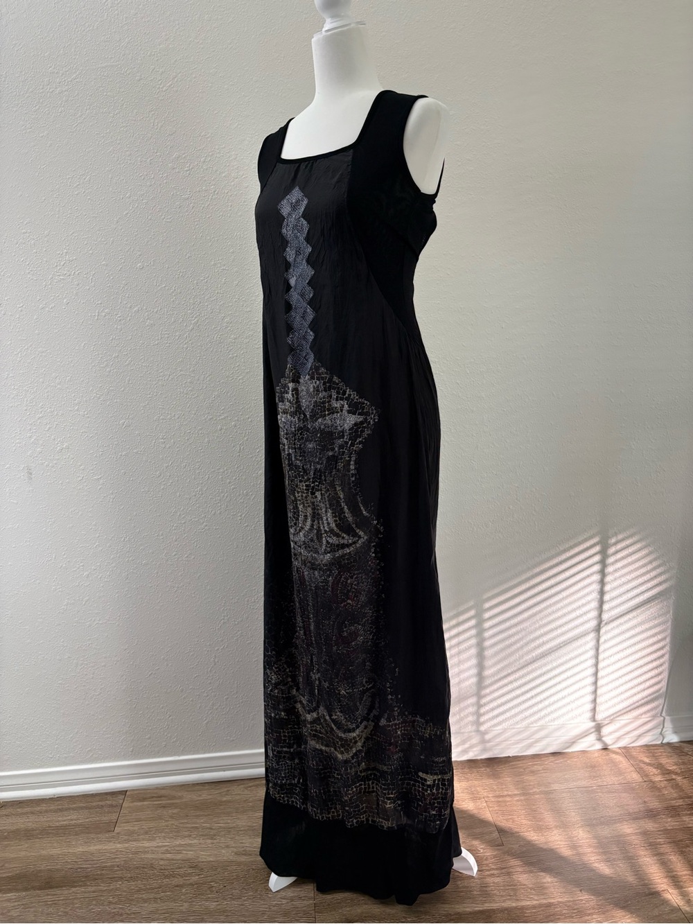 Vintage Legatte Jeans Made in Italy Graphic Maxi Dress Gothic Y2K - Picture 2 of 8